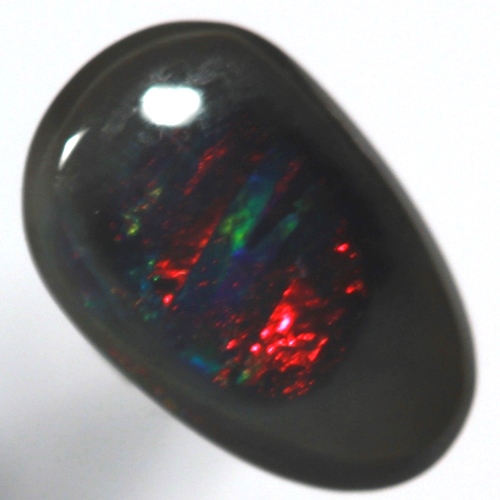 SOLID BLACK OPAL Bright cherry red and blue